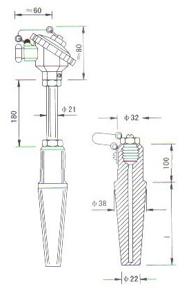 高溫高壓熱電偶(熱電阻)產品結構圖