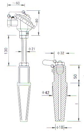 中溫中壓熱電偶(熱電阻)產品結構圖